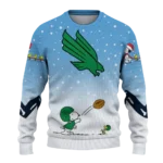 North Texas Mean Green Sweater Personalized Winter Football Snoopy Blue White Best Selling
