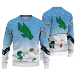 North Texas Mean Green Sweater Personalized Winter Football Snoopy Blue White Best Selling