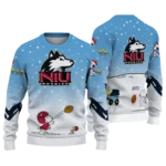Northern Illinois Huskies Sweater Custom Winter Football Snoopy Blue White Best Selling