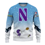 Northwestern Wildcats Sweater Customized Winter Football Snoopy Blue White Best Selling