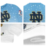 Notre Dame Fighting Irish Sweater Personalized Winter Football Snoopy Blue White Best Selling