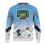 Ohio Bobcats Sweater Customized Winter Football Snoopy Blue White Best Selling