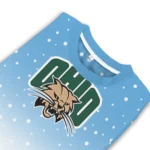 Ohio Bobcats Sweater Customized Winter Football Snoopy Blue White Best Selling