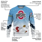Ohio State Buckeyes Sweater Custom Winter Football Snoopy Blue White Best Selling