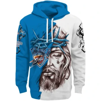 Oklahoma City Thunder Hoodie Personalized Jesus Tear Blue Best Selling