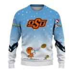 Oklahoma State Cowboys Sweater Personalized Winter Football Snoopy Blue White Best Selling