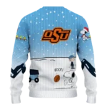 Oklahoma State Cowboys Sweater Personalized Winter Football Snoopy Blue White Best Selling