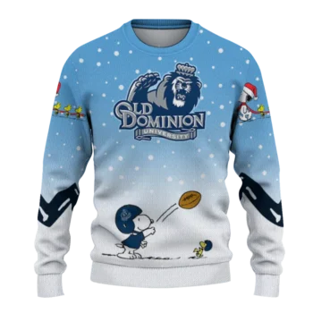 Old Dominion Monarchs Sweater Personalized Winter Football Snoopy Blue White Best Selling