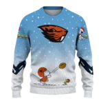 Oregon State Beavers Sweater Customized Winter Football Snoopy Blue White Best Selling