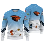 Oregon State Beavers Sweater Customized Winter Football Snoopy Blue White Best Selling