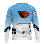 Oregon State Beavers Sweater Customized Winter Football Snoopy Blue White Best Selling