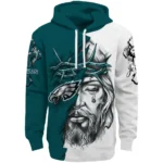 Philadelphia Eagles Hoodie Custom Jesus Tear Green Best Selling