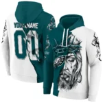 Philadelphia Eagles Hoodie Custom Jesus Tear Green Best Selling