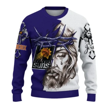 Phoenix Suns Sweater Personalized Jesus Tear Purple White Best Selling
