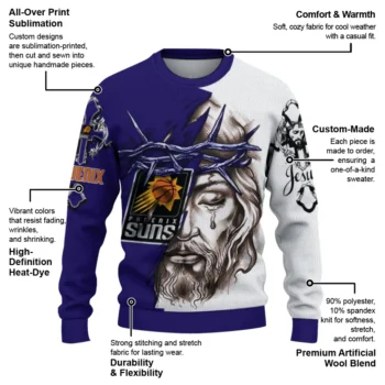 Phoenix Suns Sweater Personalized Jesus Tear Purple White New Arrival