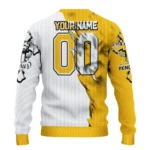 Pittsburgh Penguins Sweater Personalized Jesus Tear Yellow White Best Selling