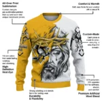 Pittsburgh Penguins Sweater Personalized Jesus Tear Yellow White Best Selling