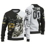 Pittsburgh Pirates Sweater Customized Jesus Tear Black White Best Selling