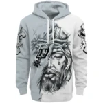 San Antonio Spurs Hoodie Customized Jesus Tear Silver Best Selling