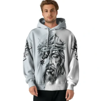 San Antonio Spurs Hoodie Customized Jesus Tear Silver Latest Model