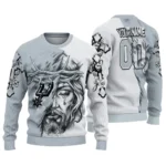 San Antonio Spurs Sweater Customized Jesus Tear Silver White Best Selling
