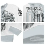 San Antonio Spurs Sweater Customized Jesus Tear Silver White Best Selling