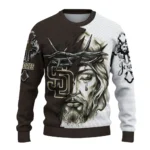 San Diego Padres Sweater Personalized Jesus Tear Brown White Best Selling