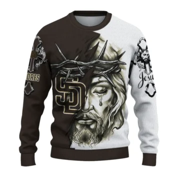 San Diego Padres Sweater Personalized Jesus Tear Brown White Best Selling