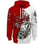 San Francisco 49ers Hoodie Personalized Jesus Tear Red Best Selling