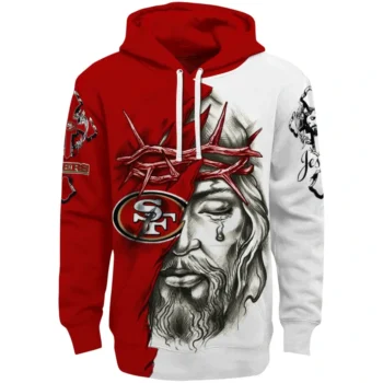 San Francisco 49ers Hoodie Personalized Jesus Tear Red Best Selling