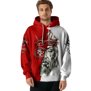 San Francisco 49ers Hoodie Personalized Jesus Tear Red Latest Model