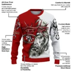 San Francisco 49ers Sweater Personalized Jesus Tear Red White Best Selling