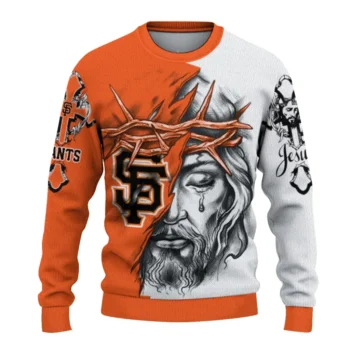 San Francisco Giants Sweater Custom Jesus Tear Orange White Best Selling