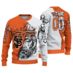 San Francisco Giants Sweater Custom Jesus Tear Orange White Best Selling