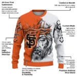 San Francisco Giants Sweater Custom Jesus Tear Orange White Best Selling