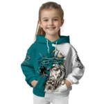 San Jose Sharks Hoodie Custom Jesus Tear Teal Best Selling