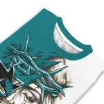 San Jose Sharks Sweater Custom Jesus Tear Teal White Best Selling