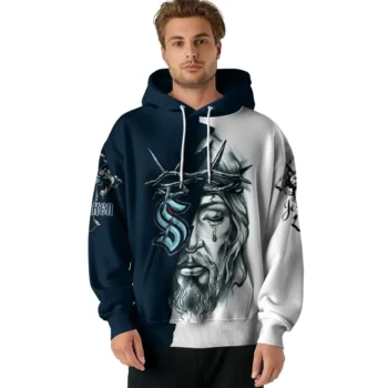 Seattle Kraken Hoodie Customized Jesus Tear Blue Latest Model