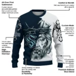 Seattle Kraken Sweater Customized Jesus Tear Blue White Best Selling