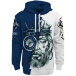 Seattle Mariners Hoodie Customized Jesus Tear Navy Blue Best Selling