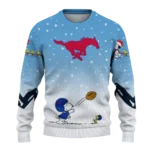Smu Mustangs Sweater Personalized Winter Football Snoopy Blue White Best Selling