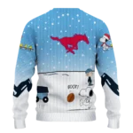 Smu Mustangs Sweater Personalized Winter Football Snoopy Blue White Best Selling