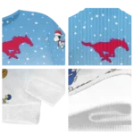 Smu Mustangs Sweater Personalized Winter Football Snoopy Blue White Best Selling