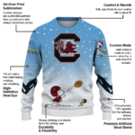 South Carolina Gamecocks Sweater Personalized Winter Football Snoopy Blue White Best Selling