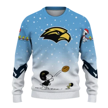 Southern Miss Golden Eagles Sweater Custom Winter Football Snoopy Blue White Best Selling