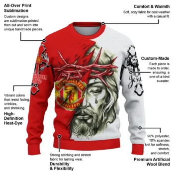 Sunderland Sweater Custom Jesus Tear Red White New Arrival