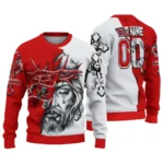 Tampa Bay Buccaneers Sweater Customized Jesus Tear Red White Best Selling