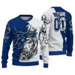 Tampa Bay Lightning Sweater Custom Jesus Tear Blue White Best Selling