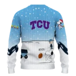 Tcu Horned Frogs Sweater Custom Winter Football Snoopy Blue White Best Selling