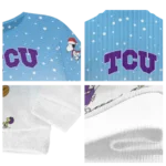 Tcu Horned Frogs Sweater Custom Winter Football Snoopy Blue White Best Selling